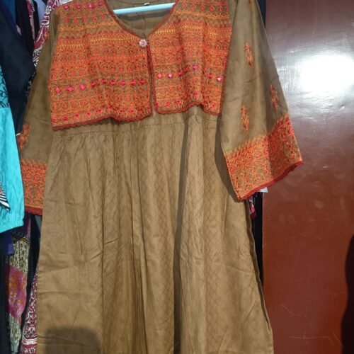 Cotton Embroidery Shirt with Jacket