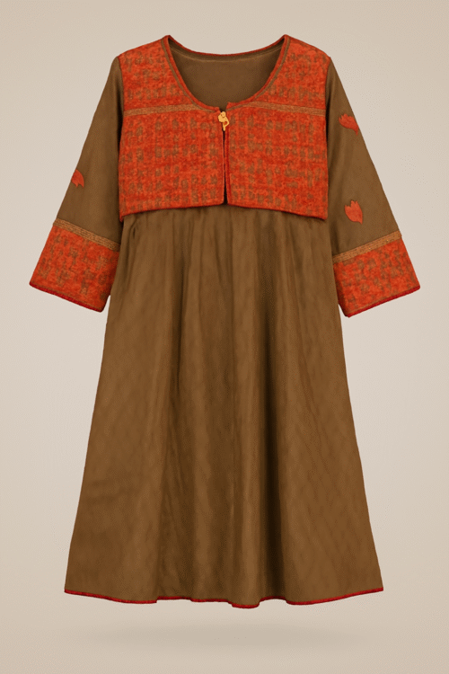 Cotton Embroidery Shirt with Jacket