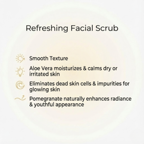 Hemani Refreshing Facial Scrub with Pomegranate and Aloe Vera (150 ml)