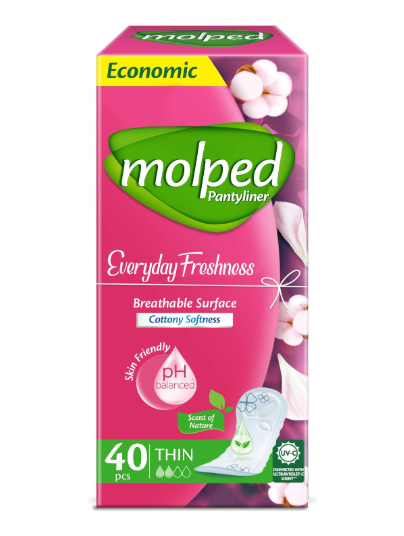 Molped Pantyliner Everyday Freshness pH Balanced Economic Pack (40-pcs)