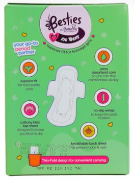 Besties by Butterfly Breathables Teens Long Sanitary Pads (8 pcs)