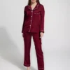 TeeDot Night Suit Trouser Shirt Mahroon Color
