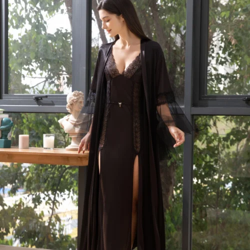 Flourish Gown Set 3905 - Black