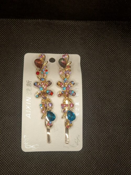 Fancy Multi Color Stone Hair Clip