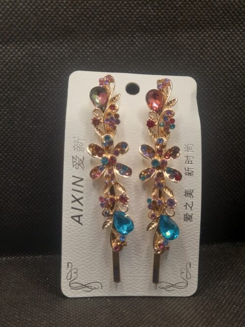 Fancy Multi Color Stone Hair Clip