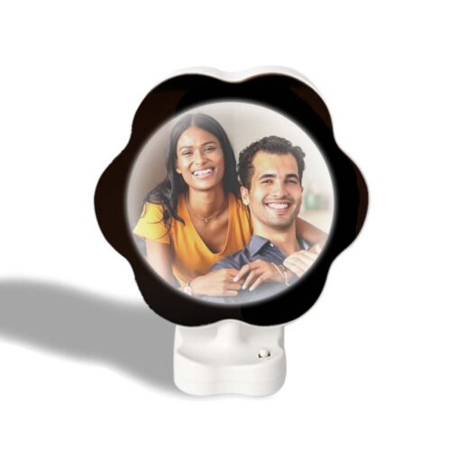 Magic Mirror Photo Frame with LED Light – Flower Design