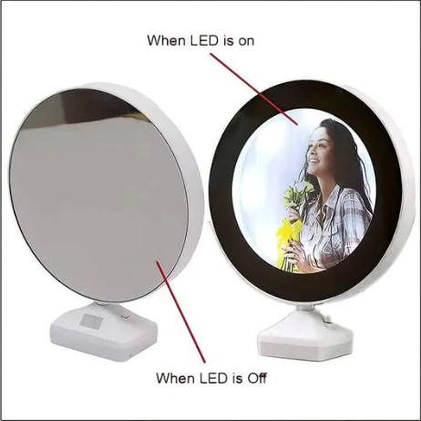 Magic Mirror with LED Light Photo Frame (Circle)