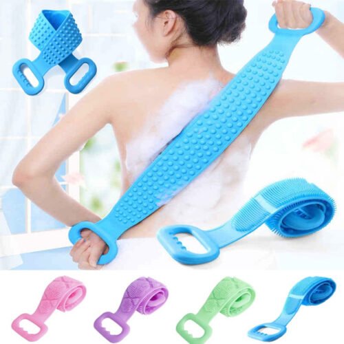 Silicone Bath Body Belt Soft Rubbing Exfoliating Massage Loofah