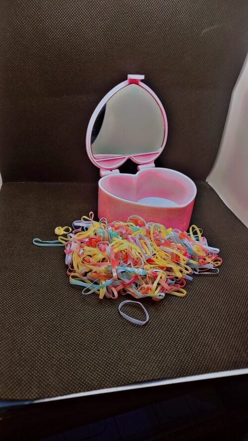 Heart Shape Box of Hair Rubber Bands