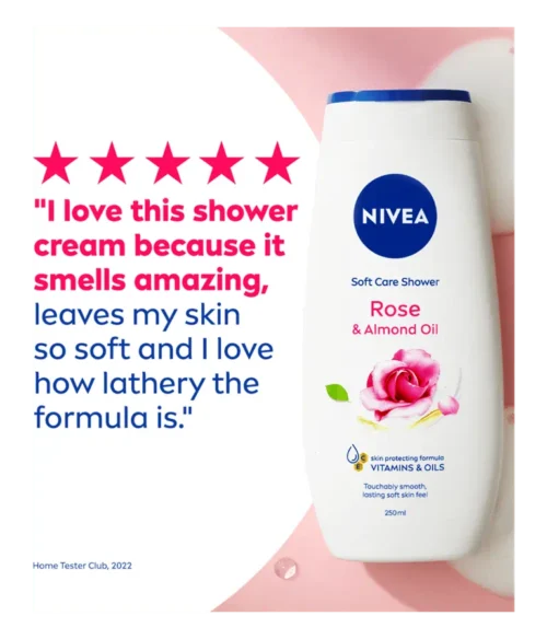 NIVEA Rose & Almond Oil Shower Cream - 250ml