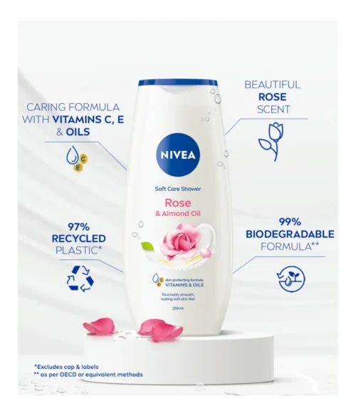 NIVEA Rose & Almond Oil Shower Cream - 250ml