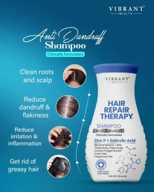 Vibrant Beauty Hair Repair Therapy Shampoo Anti Dandruff (Zinc P + Salicylic Acid) (400ml)