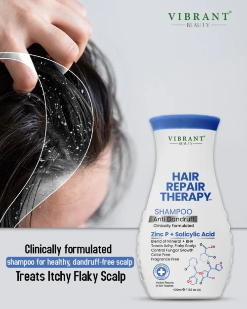 Vibrant Beauty Hair Repair Therapy Shampoo Anti Dandruff (Zinc P + Salicylic Acid) (400ml)