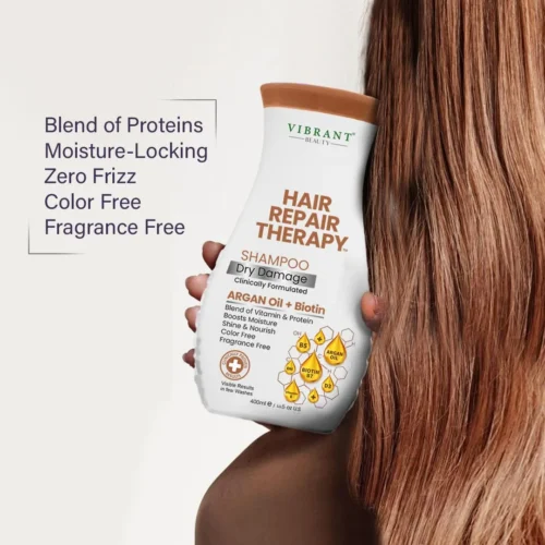 Vibrant Beauty Hair Repair Therapy Shampoo Dry (Argan Oil + Biotin) – 400mlDamage
