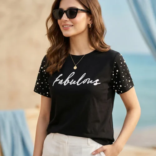 PRINTED CREW NECK T SHIRT
