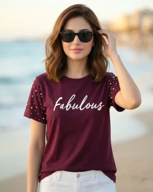 PRINTED CREW NECK T SHIRT